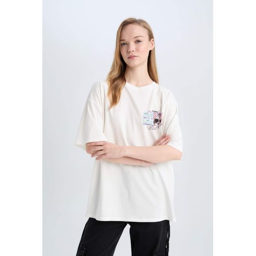 Defacto Oversize Fit Crew Neck Back Printed T-Shirt - image 4