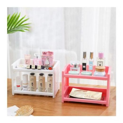 Kapas Cosmetic Organizer Adjustable And Multi-Use .2 Shelf Pink - image 3