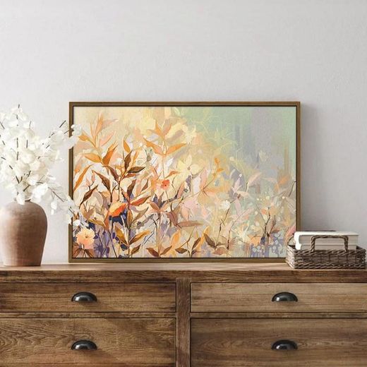 Home Gallery Abstract framed portrait of golden flowers 90*60 - image 2