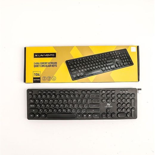 L'Avvento KB206 - 2.4G Wireless Keyboard - US + Arabic Layout - Black - Comfortable Typing - image 3