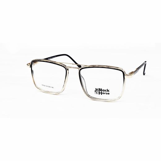 Black Horse Men’s Optical Eyeglasses Metal & TR Frame – Square Design – No Nose Pads – Lightweight & Comfortable