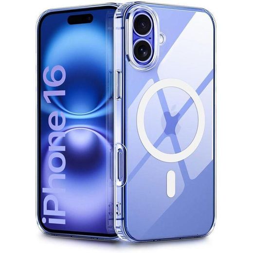  iPhone 16 Protective Case, MagSafe Compatible, Ultra Clear Anti-Yellowing, Shockproof Military Grade Protection, Magnetic Protective Case for iPhone 16, MagSafe Clear