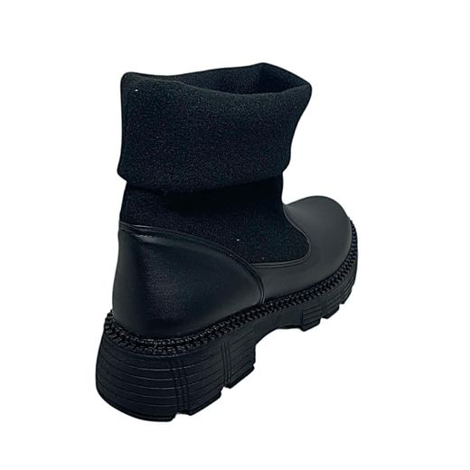 Generic Mid Heel Ankle Boot Leather -black - image 3