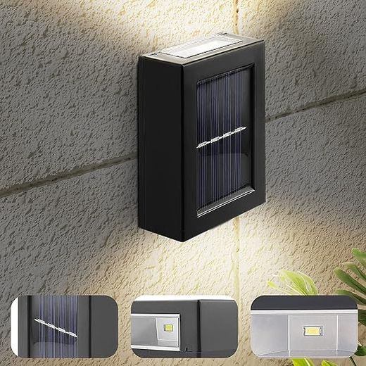 Generic LED Solar Wall Light Up And Down Solar Lights Outdoor LED Wall Lights, Outdoor Solar Wall Lights, Solar Security Lights, IP65 Waterproof, For Garden Patio Garage Pathway Driveway - image 2