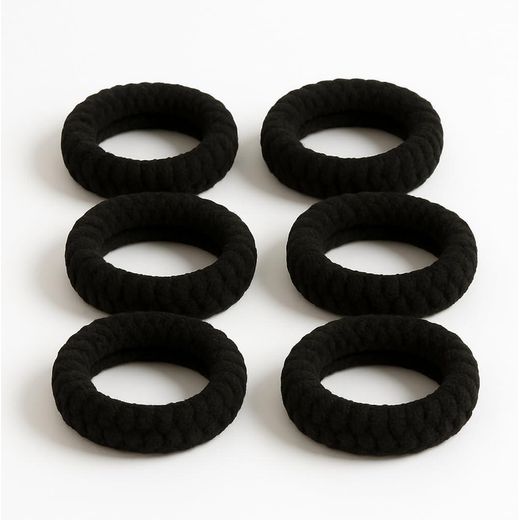 Generic 6pcs Thick No Damage Hair Ties for Women,Soft Seamless Scrunchies for Girl,Elastic Ponytail Holders Hair Accessories. (Black)