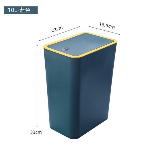 Generic Kitchen Bathroom Bedroom Corner Trash Can with Touch Lid - Grey - image 3