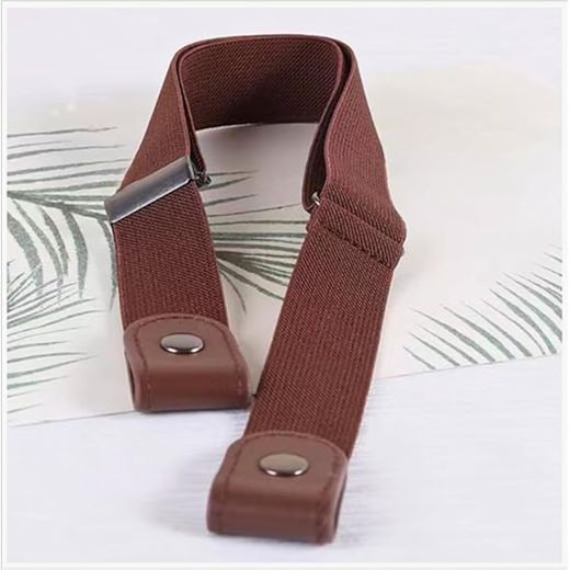 Generic Elastic Jeans Belt for Women and Men - Brown