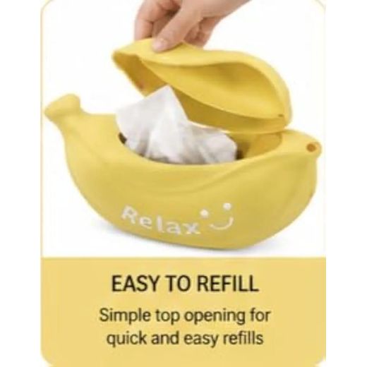 Generic Banana-Shaped Tissue Box, Durable Tissue Holder for Kids' Room, Kitchen & Dining Table, Unique Decorative Design - image 2
