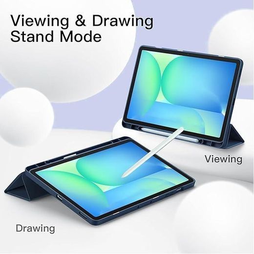 Generic Case for Samsung Galaxy Tab S10 FE Plus 13.1 inch SM-X620 X626 X626B Trifold Smart Stand Cover (Blue) - image 4