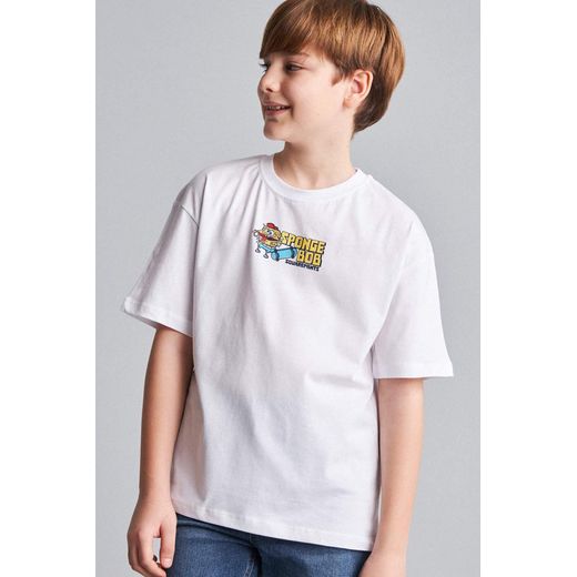 Defacto Boy 100% Cotton SpongeBob Back Print Oversize T-Shirt - image 3