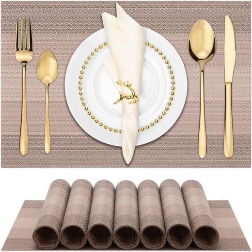 Generic Heat Resistant Table Placemat Set of 6 – Dining Table Mats 30×45 cm for Plates, Cups & Hot Dishes, Durable Kitchen Table Protectors - image 2
