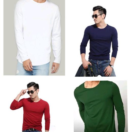 Generic Set of 4 full sleeves cotton Basic T-shirts