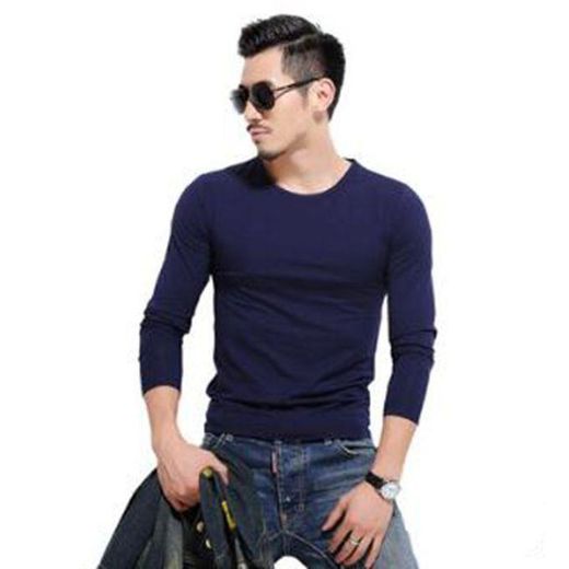 Generic Set of 4 full sleeves cotton Basic T-shirts - image 4