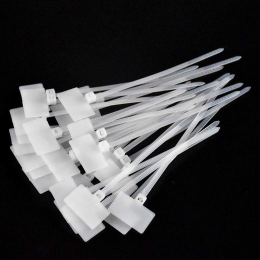 Generic 200pcs Cable Ties, Zip Ties Cable Tie Buckle, Self-Locking Adjustable Cord Fastener, Cable Organizer Straps Tie Wraps, Nylon Zip Ties with Tags for Indoor and Outdoor, for Home Office Industrial - image 4