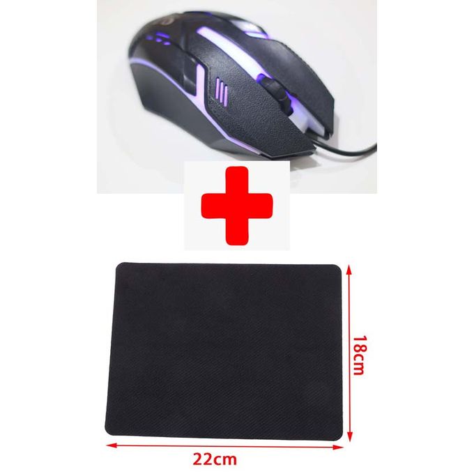 Shop Generic Wired Usb Optical Gaming Colorful Light Mice Mouse For Pc Laptop Game Mouse Pad 22 Cm Jumia Egypt