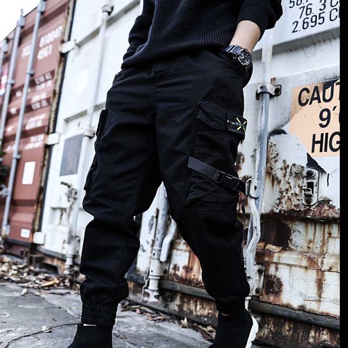 HLDETH Men's Side Pockets Cargo Harem Pants Black Hip Hop Casual Male  Joggers Trousers Casual Streetwear Pants (Color : Black, Size : XXXL Code)  : : Clothing, Shoes & Accessories