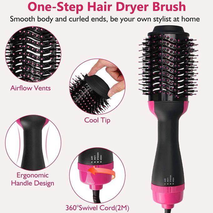 product_image_name-Generic-One Step Hot Air Brush Household Hair Dryer Brush & Volumizer Hair Curler Straightener Salon Hair Styling Tools-5