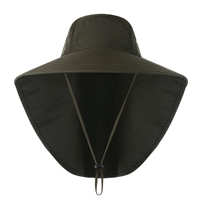 Generic Bucket Hat Wide Brim Neck Cover Sport Outdoor Camping Green @ Best  Price Online