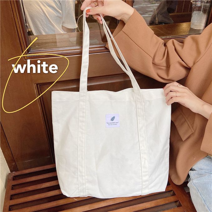 White Large Capacity Solid Color Simple Functional Backpack