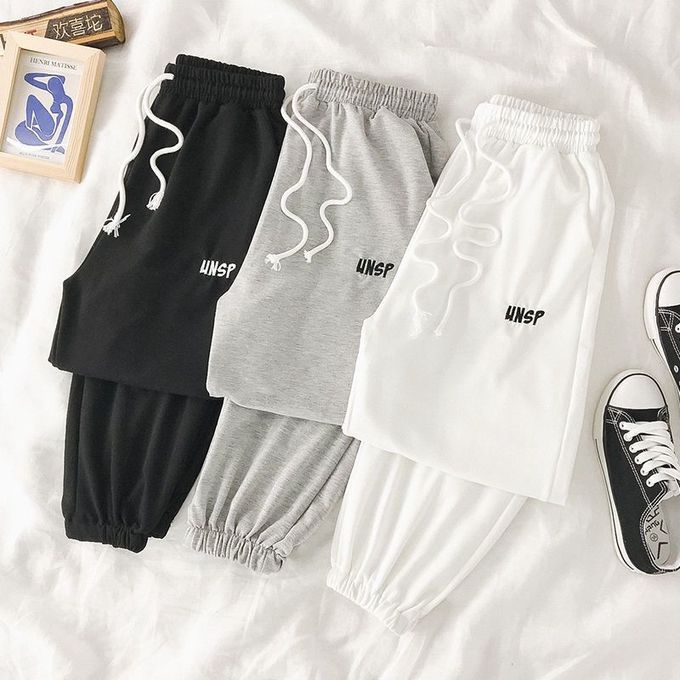 Jielur Autumn S-XXL Size Gray Baggy Sweatpants Women Winter Loose Women  Sports Pants White Trousers Joggers Streetwear Cool