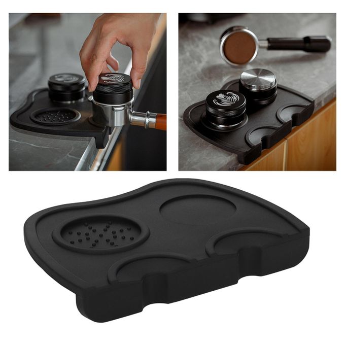 Coffee Tamper Mat Silicone Espresso Tampering Corner Mat Non-slip