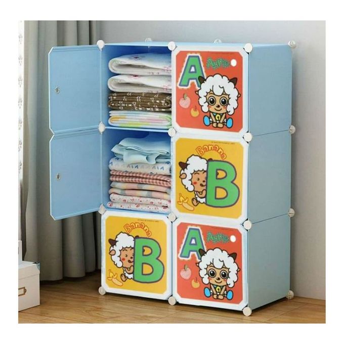 Shop Generic A B Shape Storage Closet Organizer 6 Doors Sky Blue Jumia Egypt