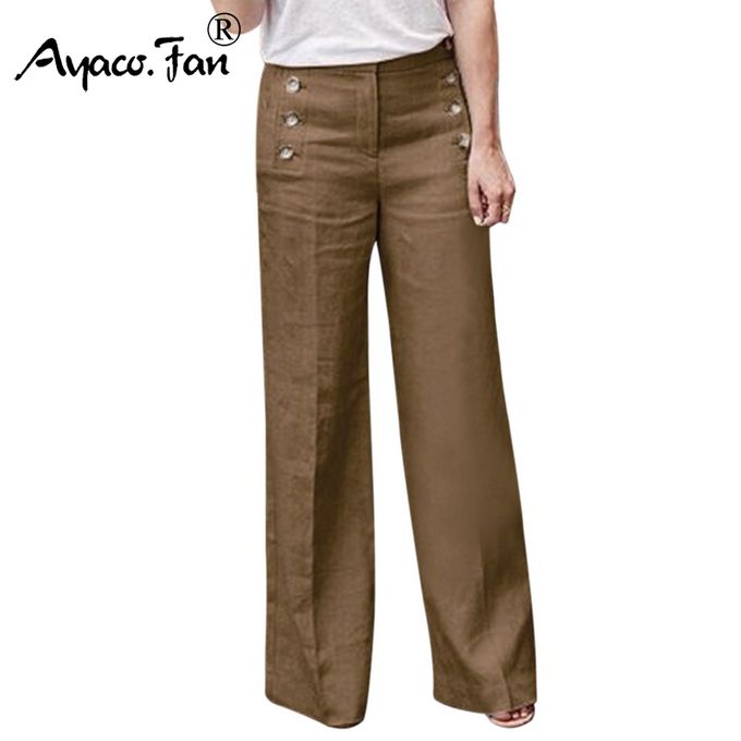 Fashion (Beige Pants)Plus Size 3XL Summer Hot Cotton Linen Women