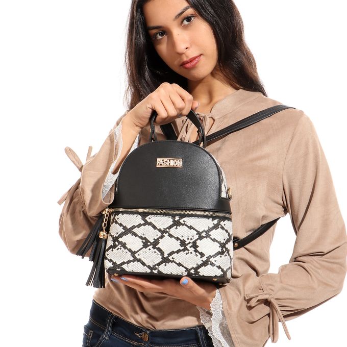 trendy black backpack