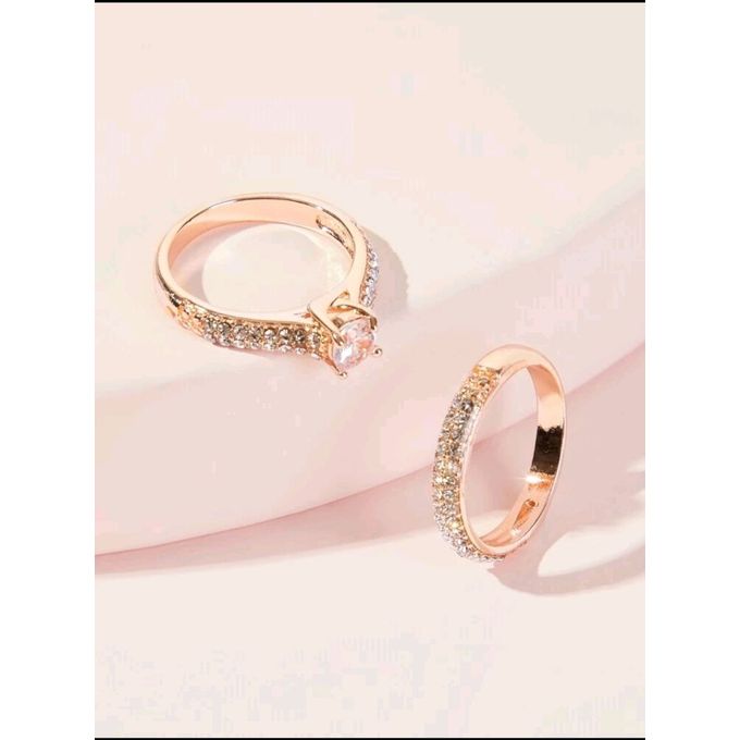 SHEIN Rhinestone Decor Ring 2pcs-1659 