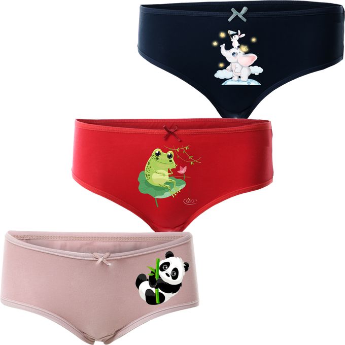 Bundle Of Three Ultra Soft Hipster Panties - For Girls