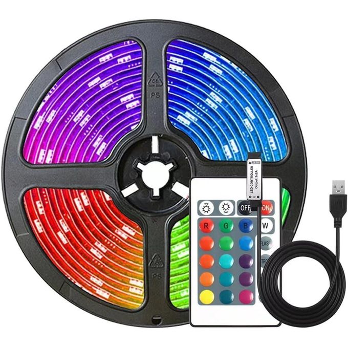 RGB LED Strip Lights USB Powered, 24 Keys Remote Control