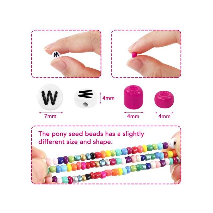Generic 4mm Beads For Bracelets Making Kit, Alphabet Kit For