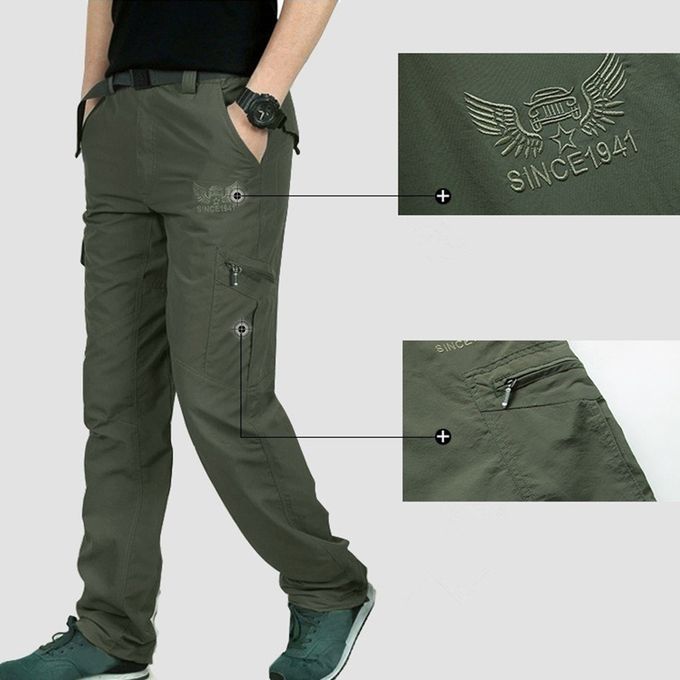 Fashion (Army Green)High Quality City Cargo Pants Men Waterproof Work Cargo  Long Pants With Pockets Loose Trousers Many Pockets S-3XL ACU @ Best Price  Online