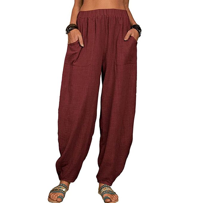 Buy Boho Pants Harem Pants Yoga Trousers for Woman Bohemian Beach Pants  Honeycomb Red Medium at Amazonin