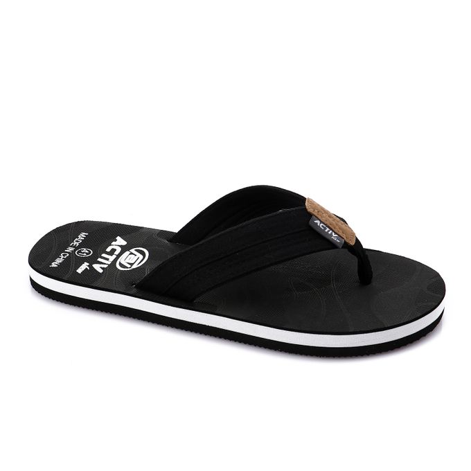 black cloth flip flops