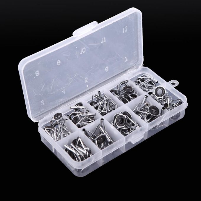 Generic 80pcs Fishing Rod Guide Set Tip Repair Kit Fishing Rod Parts