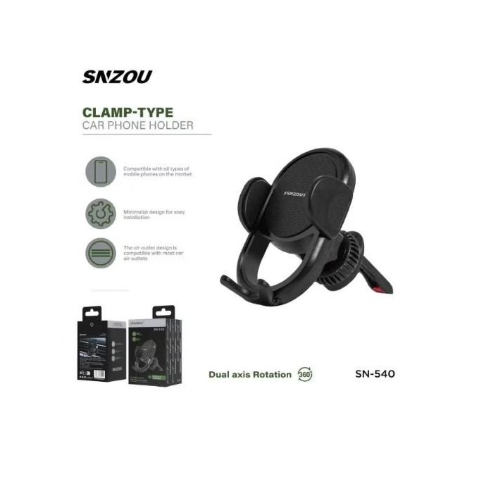 product_image_name-SNZOU-حامل هاتف للسيارة قابل للدوران 360 درجة من نوع المشبك SN-540 - أسود-2