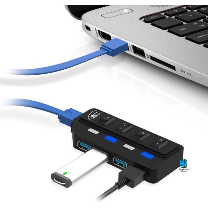 product_image_name-Generic-USB 3.0 4-port Highspeed Hub With 4 Individual Power Switch & LED Power Indicator -for PC-5