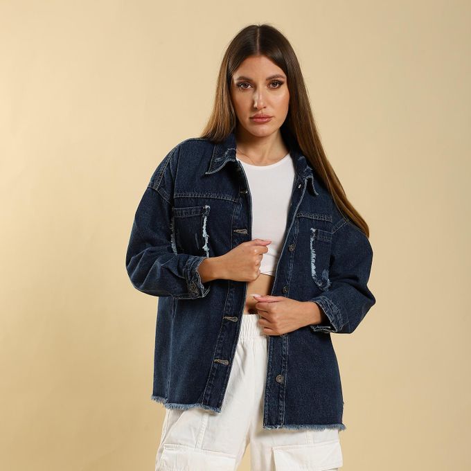 Jeans Jacket-7839-Dark Blue - Menta By Coctail - Jumia Egypt