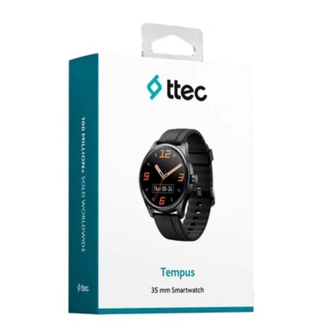ttec Smart Watch Tempus 35mm TFT Screen Circular Metal Casing,Black