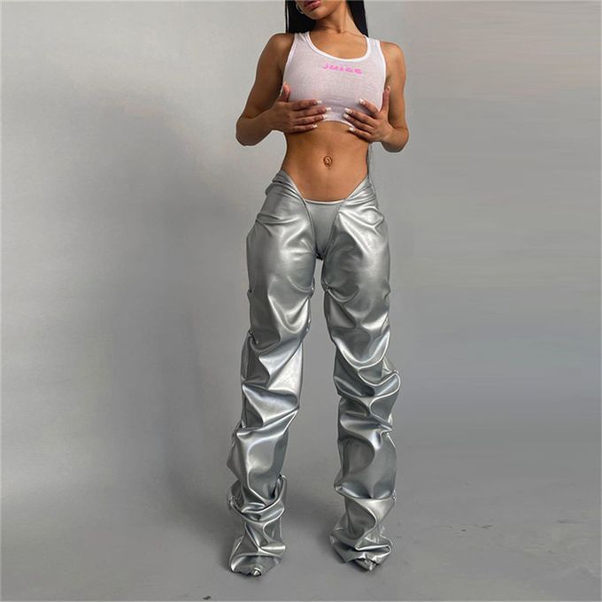 Metallic Glitter Joggers Pants - Silver – Dolls Kill