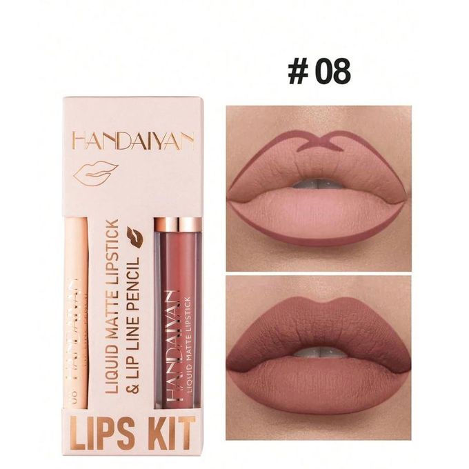 SHEIN HANDAIYAN Lip Liner And Lip Gloss Set - Essential Beauty Duo