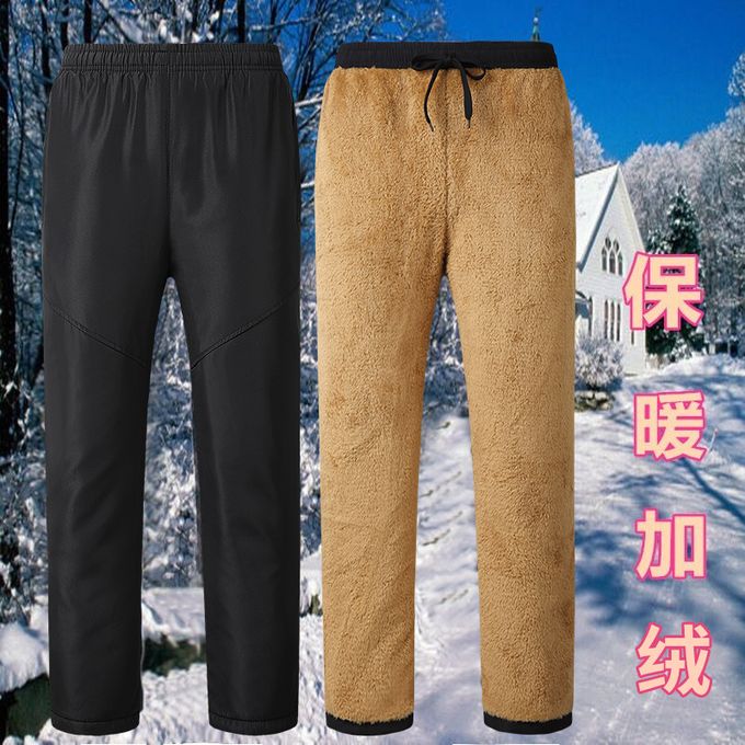 Men's Winter Super Warm Pants Double Layer Classic Cargo Wool