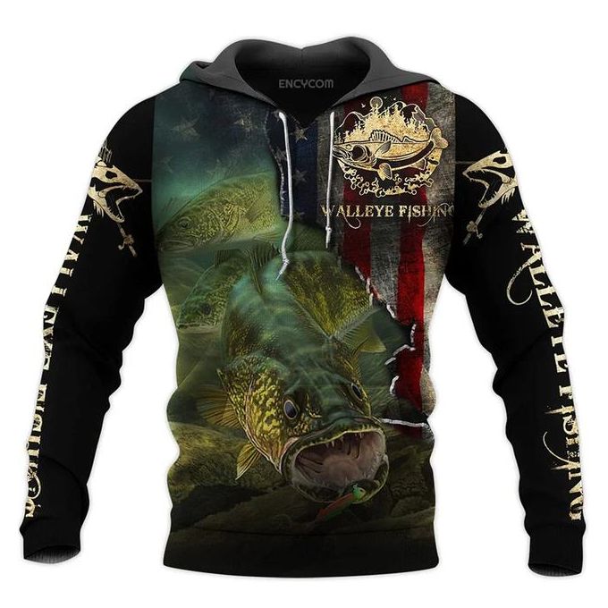 Generic Pike Walleye Fishing Graphic Hoodie Men Clothing 3d America Flag Fish  Printed New In Hoodies Women Harajuku Y2k Pullover @ Best Price Online