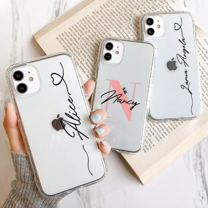 Capa de telefone com nome personalizado para iPhone 11 Pro Max 14 13 Mini  12 XR Xs X 6 7 8 Plus, texto personalizado TPU macio material de couro  artificial