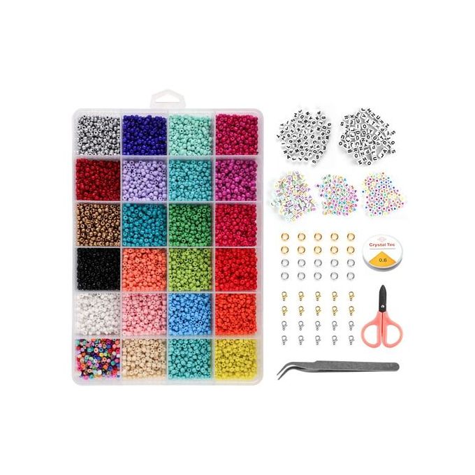 Generic 4mm Glass Beads Set 200pcs Alphabet Letter Beads For Jewelry Making  Crafts With Stretch String Cords Tweezers DIY Accessories @ Best Price  Online