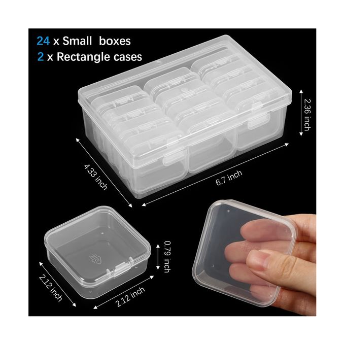 Generic 24Pc Small Bead Organizer Plastic Storage Containers Clear @ Best  Price Online