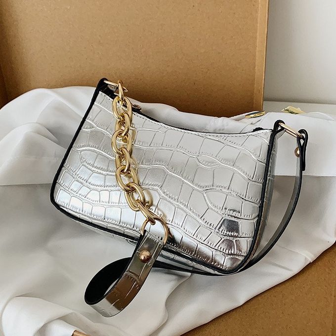 Crocodile Pattern Zipper Handbags New Fashion Texture Embossed Lacquer Shoulder Bag Simple and Small