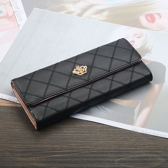 Womens Wallets Purses Plaid PU Leather Long Wallet Hasp Phone Bag Money  Coin Pocket Card Holder Female Wallet Purse