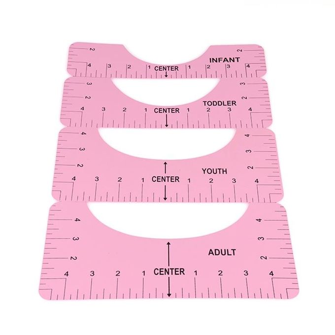 4Pcs/Set T-Shirt Alignment Ruler For Guiding Tshirt Measurement Ruler With  Size Chart DIY Drawing Template Craft Tool Drafting